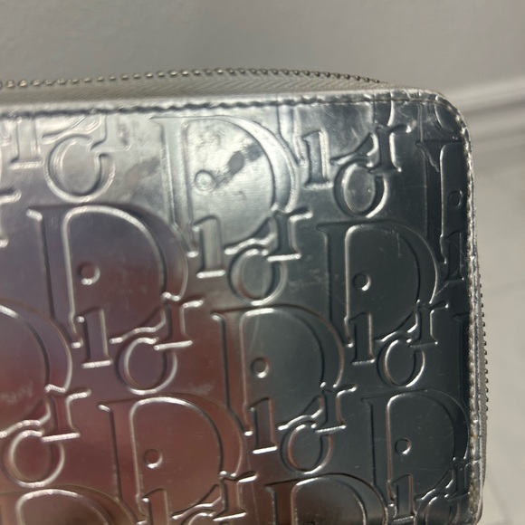 Christian Dior EUC Silver Long Zippy Wallet Embossed Trotter - Picture 11 of 12